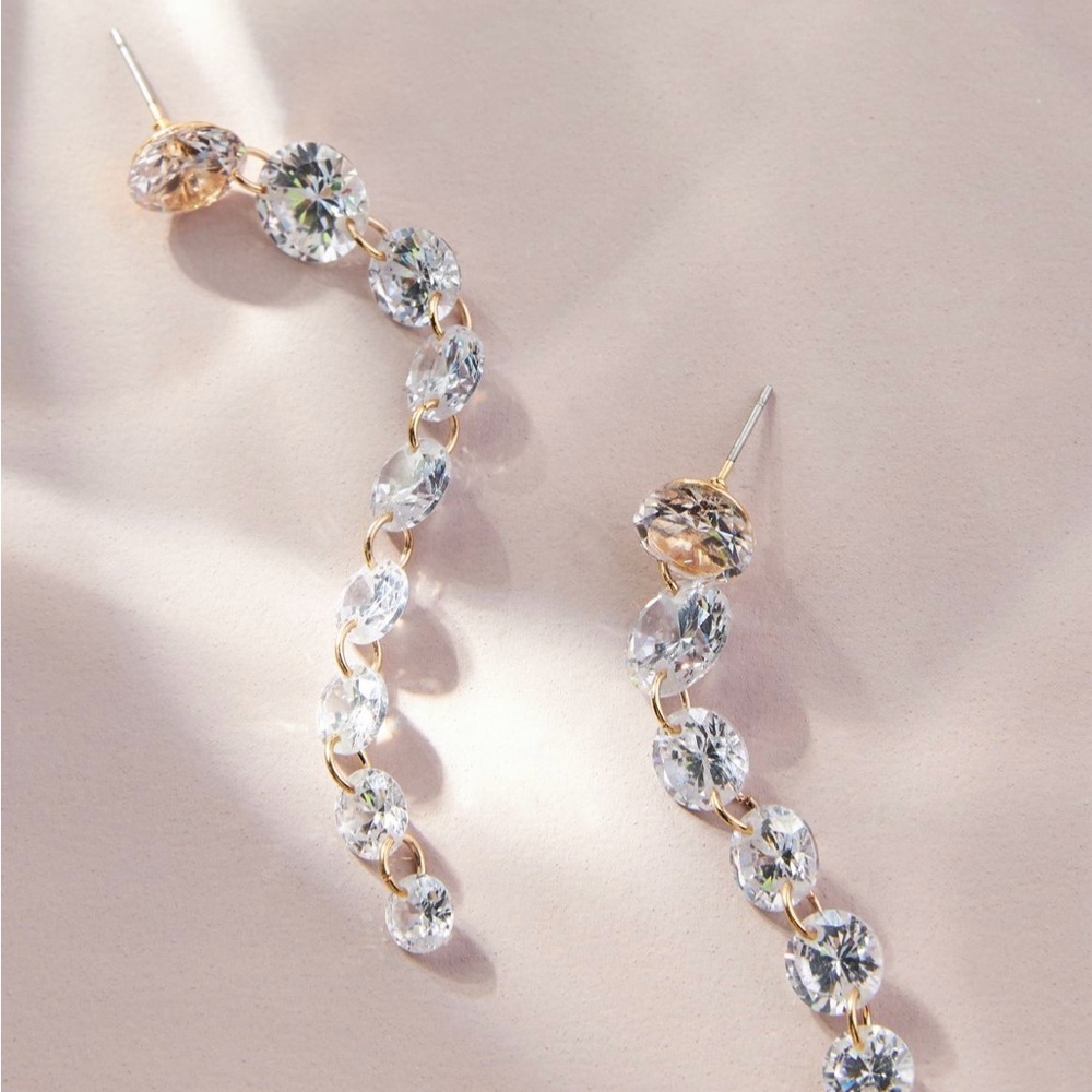 Anthropologie Gold and Silver Crystal Earrings